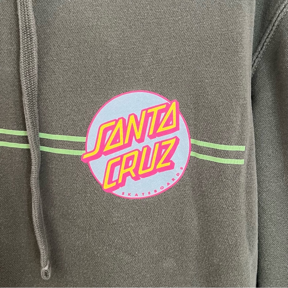 Independent Santa Cruz Skateboard Green Hoodie Sweatshirt Adult Size Medium - Picture 3 of 5